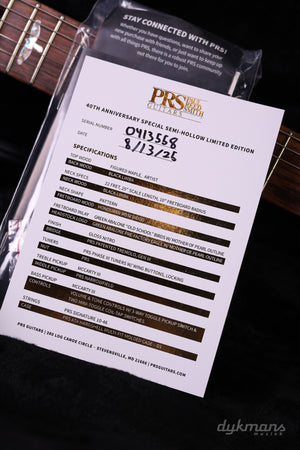 PRS 40th Anniversary Special Semi-Hollow Yellow Tiger