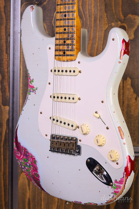 Fender Custom Shop Limited Edition Mischief Maker - Heavy Relic - Super Faded Aged Sonic Blue Over Pink Paisley