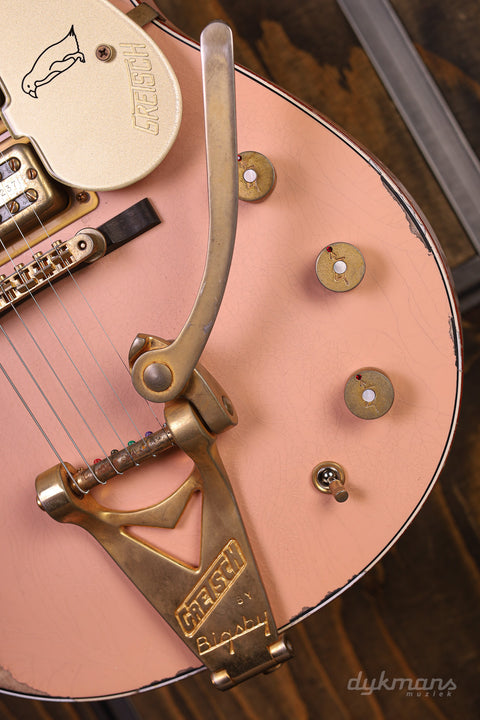 Gretsch Custom Shop 1959 White Penguin Faded Shell Pink Super Heavy Relic by Master Builder Chad Henrichsen