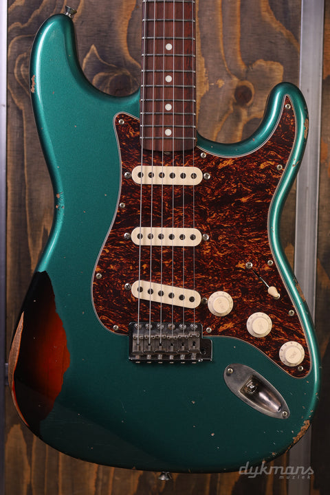 Del-Tone 60's S-Style Sherwood Green Over Sunburst