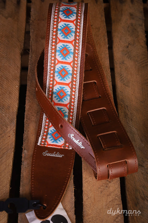 Souldier Guitar Strap Torpedo Pillar Turqoise Orange White