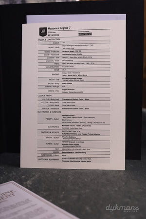 Mayones Regius 7 Buckeye Burl Master Grade Custom Color PRE-ORDER