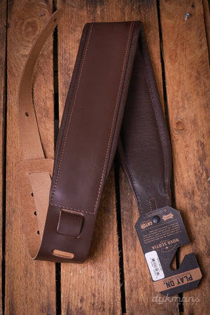 Levy's 2.5" Wide Genuine Leather Guitar Strap - Dark Brown