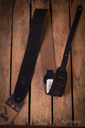 Levy's 5cm Wide Suede Guitar Strap - Black