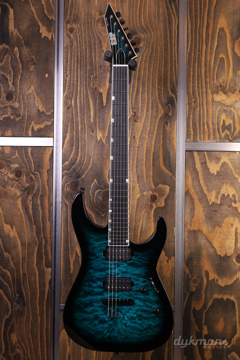 ESP USA M-II Quilted Maple Black Aqua Sunburst