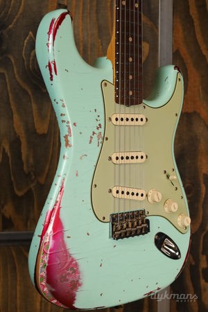 Fender Custom Shop Stratocaster Heavy Relic Surf Green Over Pink Paisley