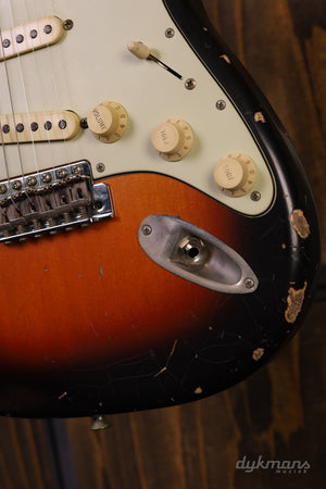 Del-Tone 60s S-Style 3-Tone Sunburst Heavy Aged