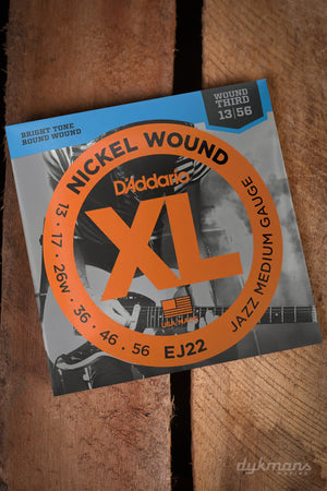 D'addario EJ22 Nickel Wound Jazz Medium Gauge 13-56
