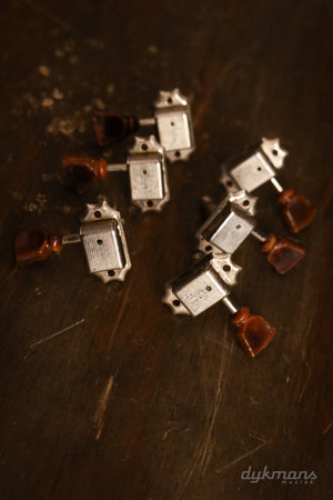 Kluson 3/3 by side Gibson style Aged Limited Edition VTR Tuners Single Line/Single Ring Nickel