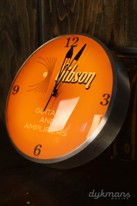 Gibson Vintage Lighted Wall Clock, Kalamazoo Orange